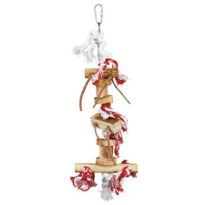 Trixie Wooden Toy on Rope - Fajáték kötéllel nagypapagájoknak 35 cm játék madaraknak