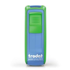 TRODAT Bélyegző, TRODAT "Pocket Printy 9511", zöld-kék ház, fekete párnával bélyegző