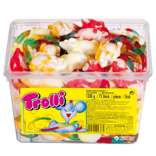 Trolli egér gumicukor tégelyben (75x16g) - 1200g csokoládé és édesség