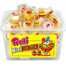  Trolli Gumicukor tégelyes Mini Burger 60db csokoládé és édesség