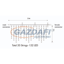 Tronix 007-049 PS230 Jégcsap fényfüzér, 2x0,8m, fehér vezetékkel, 6500K, CW kültéri izzósor