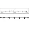 Tronix 010-006 elosztó, 5 férőhelyes, 1 m, fekete, IP44