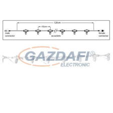 Tronix 010-107 fő kábel fényfüggönyhöz, 24 szálas, 240 cm, fehér, IP44 világítás