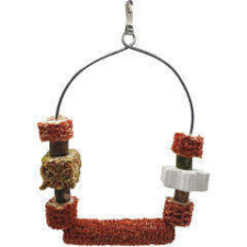  TRÓPUS kombinált madárjáték/hinta 4205 közepes madárhinta vegyes csőrkoptatóval vagy jutalomkockával madárfelszerelés