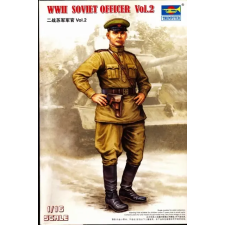 TRUMPETER 1/16 Második világháborús szovjet katona tiszt figura modell 00704 makett