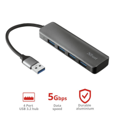 Trust Halyx Aluminium 4-Port USB3.2 Hub hub és switch