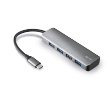 Trust Halyx Aluminium USB-C - 4-Portos USB-A 3.2 Hub (23328) (tr23328) - USB Elosztó hub és switch