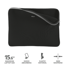 Trust Notebook tok 21248, Primo Soft Sleeve for 15.6" laptops - black számítógéptáska