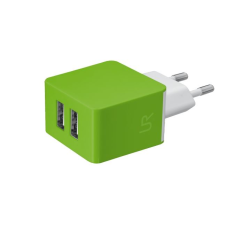 Trust Urban 20150 5W hálózati töltő 2 USB porttal zöld (20150) mobiltelefon kellék