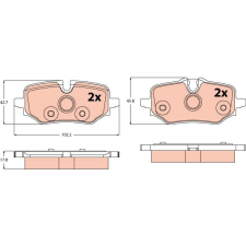 TRW fékbetétkészlet, tárcsafék TRW GDB2573 autóalkatrész