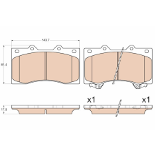 TRW fékbetétkészlet, tárcsafék TRW GDB3560 autóalkatrész