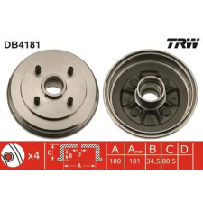TRW fékdob DB4181 autóalkatrész