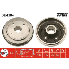 TRW fékdob DB4304 autóalkatrész