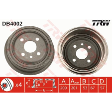 TRW Fékdob TRW DB4002 fékdob