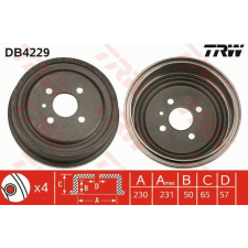 TRW Fékdob TRW DB4229 fékdob