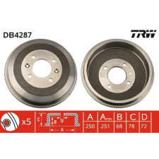 TRW fékdob TRW DB4287 autóalkatrész