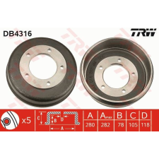 TRW Fékdob TRW DB4316 fékdob