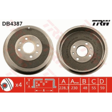 TRW Fékdob TRW DB4387 fékdob