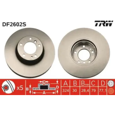 TRW féktárcsa DF2602S autóalkatrész