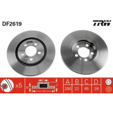 TRW féktárcsa DF2619 autóalkatrész