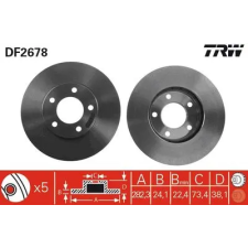 TRW féktárcsa DF2678 autóalkatrész