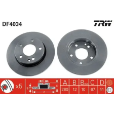 TRW féktárcsa DF4034 autóalkatrész