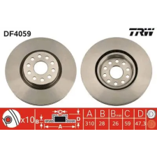 TRW féktárcsa DF4059 autóalkatrész