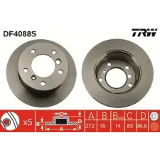 TRW féktárcsa DF4088S autóalkatrész