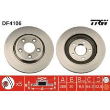 TRW féktárcsa DF4106 autóalkatrész