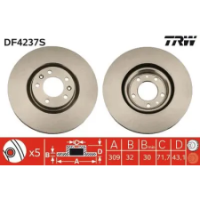 TRW féktárcsa DF4237S autóalkatrész