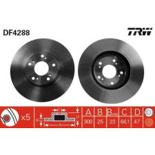 TRW féktárcsa DF4288 autóalkatrész