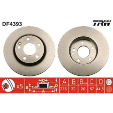 TRW féktárcsa DF4393 autóalkatrész