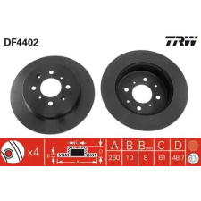 TRW féktárcsa DF4402 autóalkatrész