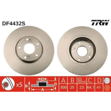 TRW féktárcsa DF4432S autóalkatrész