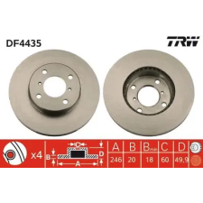 TRW féktárcsa DF4435 autóalkatrész