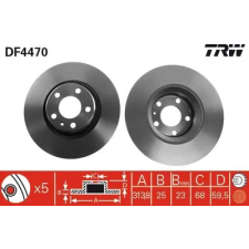 TRW féktárcsa DF4470 autóalkatrész