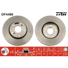 TRW féktárcsa DF4486 autóalkatrész
