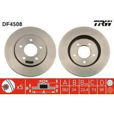 TRW féktárcsa DF4508 autóalkatrész