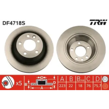 TRW féktárcsa DF4718S autóalkatrész