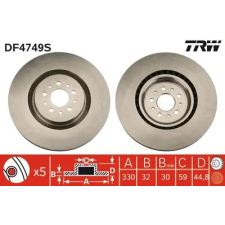 TRW féktárcsa DF4749S autóalkatrész