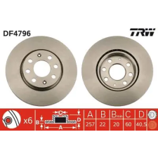 TRW féktárcsa DF4796 autóalkatrész