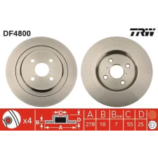 TRW féktárcsa DF4800 autóalkatrész