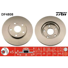 TRW féktárcsa DF4808 autóalkatrész
