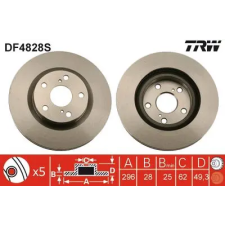 TRW féktárcsa DF4828S autóalkatrész