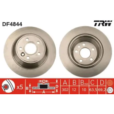 TRW féktárcsa DF4844 autóalkatrész