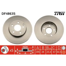 TRW féktárcsa DF4863S autóalkatrész