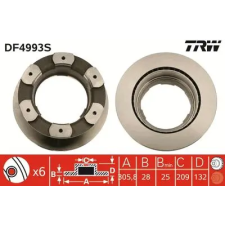 TRW féktárcsa DF4993S autóalkatrész