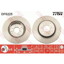 TRW féktárcsa DF6225 autóalkatrész