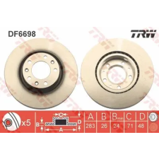TRW féktárcsa DF6698 autóalkatrész