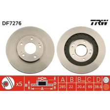 TRW féktárcsa DF7276 autóalkatrész